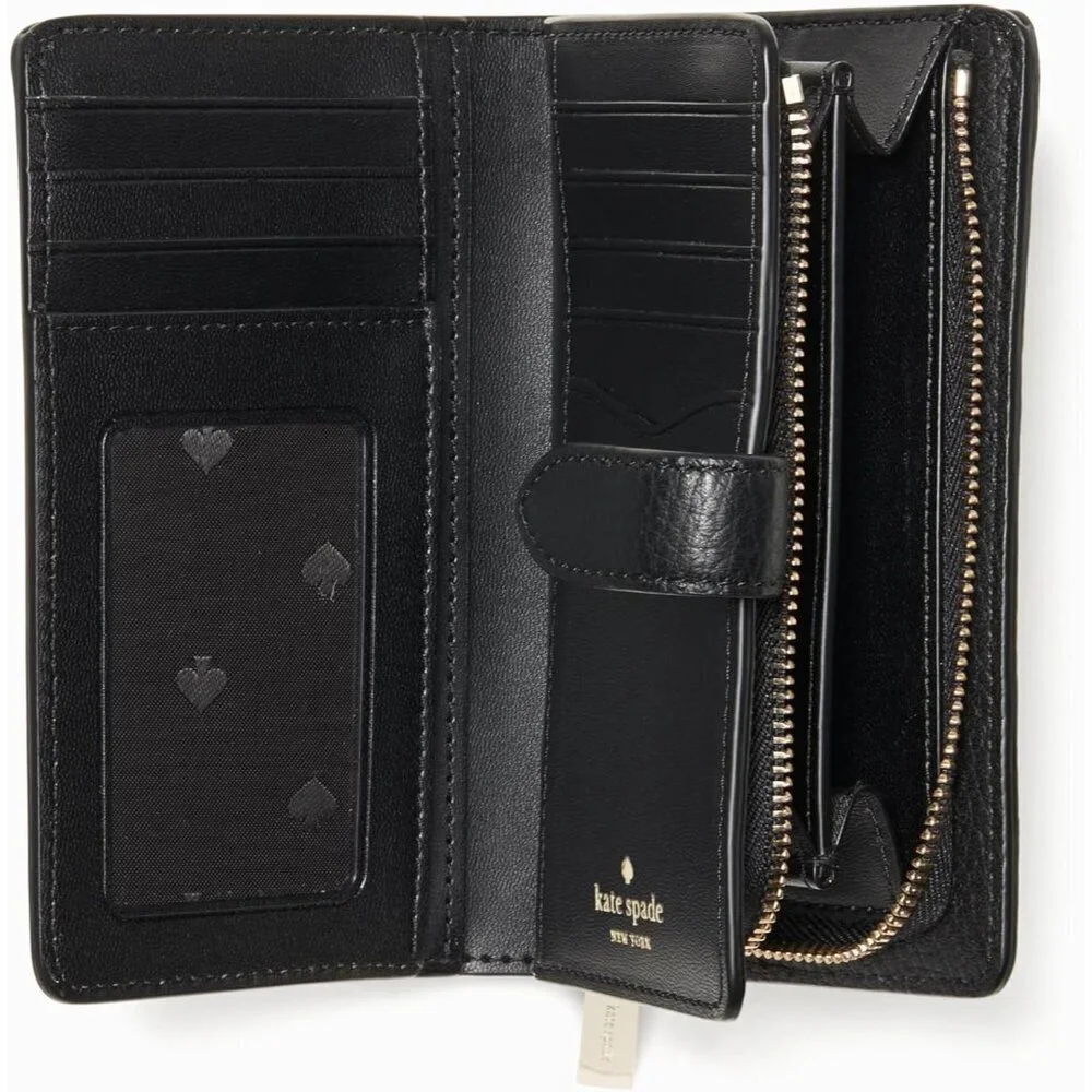 Leila Pebbled Leather Medium Compact Bifold Wallet